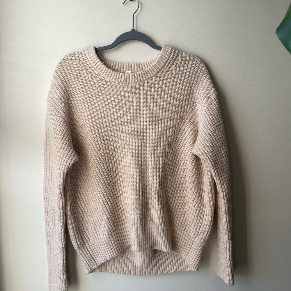 Athleta Women’s Cream/Tan Knit Sweater Size XXS Wool Blend Winter Cozy Fire